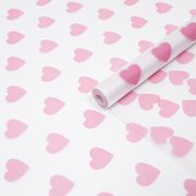 А Пленка матовая с рисунком «Сердечки» нежно розовые 60см 200гр