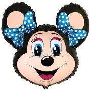 Шар (14''/36 см) Мини-фигура, Лолли-Маус, Черный, 1 шт.