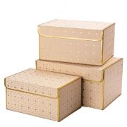 Коробка «Прямоугольник» 23*16*12см. Геометрия Золото на кремовом 3