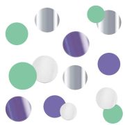 Конфетти Круги Микс лавандовые фольгированные, бумажные 2,5 см / 30 г / (Китай)