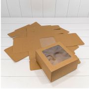 Коробка Квадратная 20*20*10 сборная с окошком Крафт 1/20 1/120