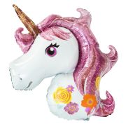 К 42 Голова единорога / Unicorn Head / 1 шт. / Фольгированный шар (Китай)