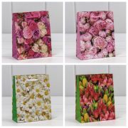 Пакет подарочный «Цветы» (микс) 12*15*5,5 128г 1/20 1/600
