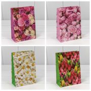 ПАКЕТ ПОДАРОЧНЫЙ «ЦВЕТЫ» 128 ГР/М2 14*20*7 СМ (МИКС) 1/20 1/600