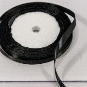 Лента Атласная Сатин 0,6см*25ярд Чёрный 1/10 1/1200