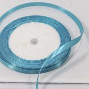 Лента Атласная Сатин 0,6см*25ярд Лазурный крайола 1/10 1/1200