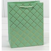 Пакет подарочный «Ромб» Зелёный 18*23*10 210г 1/20 1/360