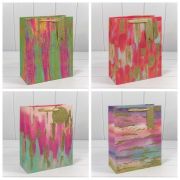 ПАКЕТ ПОДАРОЧНЫЙ С БЛЁСТКАМИ «АКВАРЕЛЬ» (МИКС) 26*32*12 210Г 1/20 1/120