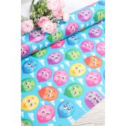 Бумага  ГЛЯНЕЦ 100/8014 Шарики-смайлики 68*98см (10 лист.)