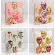 Пакет подарочный с тиснением «Воздушные шары» (микс) 26*32*10 210г 1/20 1/240
