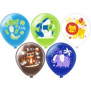 Шар12'' шелк рис. 1ст. 2цв. Африка! 5 дизайнов (25 шт.уп.) БК