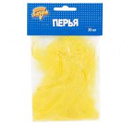 Перья декоративные Жёлтые 10см 30шт/G
