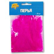 Перья декоративные Ярко-розовые 10см 30шт/G