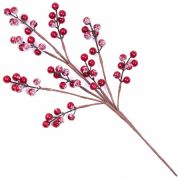 Ветка заснеженная с ягодами 43см XY2020-057
