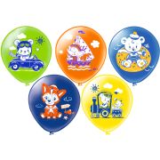 Шар12'' шелк рис. 1ст. 2цв. Шарики для мальчика! 5 дизайнов (25 шт./уп.) /БК