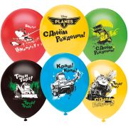 Шар (12''/30 см) Самолеты, Ассорти, пастель, 2 ст, 10 шт.