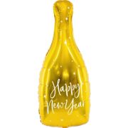 К Шар (41''/104 см) Фигура, Бутылка Шампанское, Новогодние звезды, Золото, 1 шт.