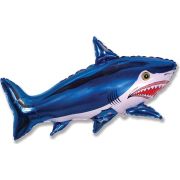 F Шар (42''/107 см) Фигура, Страшная акула, Синий, 1 шт.