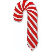 F Шар (39''/99 см) Фигура, Леденец трость, Красный, 1 шт.