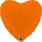 Г 18''/46 см, Сердце, Матовый, Оранжевый, 1 шт.