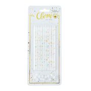 Свечи тортовые классические XL Яркие брызги с держателями / 12 шт., 14,5 см / (Китай)