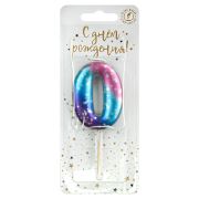 Свеча цифра 0 «Космос» (РОССИЯ)