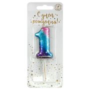 Свеча цифра 1 «Космос» (РОССИЯ)