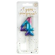 Свеча цифра 4 «Космос» (РОССИЯ)