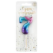 Свеча цифра 7 «Космос» (РОССИЯ)