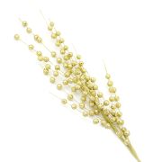 Ветка с ягодами искусственная Золотая 70см / 1 шт / (Китай)