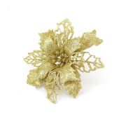 Пуансеттии «Глиттер мини» Золото,  11 см / Набор 3 шт. / (Китай)