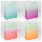 Пакет подарочный «Градиент» с блестящими вкраплениями (микс) 26*32*11