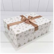 Коробка Прямоугольная 25*19*8 см «Снежинки» Белый