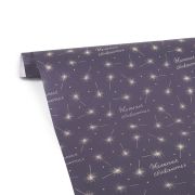 Упаковочная бумага (0,7*1 м) Желания сбываются, Темно-синий, 10 шт.