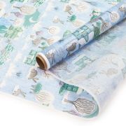 Упаковочная бумага, Тишью (0,7*10 м) Морозный день, Голубой, 1 шт.