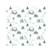 Упаковочная бумага (0,7*1 м) Зимний пейзаж, 10 шт.
