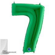 G Шар (40''/102 см) Цифра, 7, Зеленый, 1 шт. в уп.