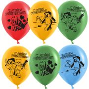 К Шар (12''/30 см) Пиксели, С Днем Рождения!, Ассорти, пастель, 2 ст, 25 шт.