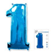 F 40 Цифра «1» синий в упаковке / One / 1 шт /, Фольгированный шар (Испания)