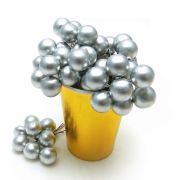 Набор Ягодки искусственные Серебряные 1см (6 скруток по 8 шт.) / 48 шт. / (Китай)