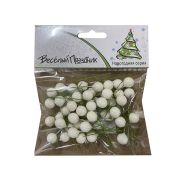 Ягодки искусственные Белые 1см / 48 шт/ (Китай)