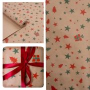 А Бумага крафт с рисунком «Рождественские Звёздочки» 2 цвета 70см 400гр