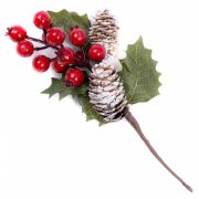 Ветка ягоды и шишки 24см XY2020-121