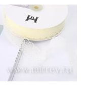 Лента декоративная «Тонкое кружево», полиэстер, 30 мм х 50 ярд., шампань (5 шт./упак.)