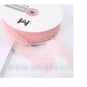 Лента декоративная «Тонкое кружево», полиэстер, 30 мм х 50 ярд., нежно-персиковый (5 шт./упак.)