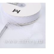 Лента декоративная «Тонкое кружево», полиэстер, 30 мм х 50 ярд., белый (5 шт./упак.)