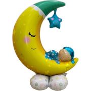 Шар 3D (50''/127 см) Фигура на подставке, Полумесяц и малыш, 1 шт. в уп.