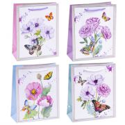 Пакет подарочный Цветы акварель 32*44*11см  128г/м2