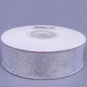 Лента парчовая Серебряная 2,5 см*22,85 м