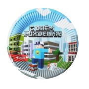 В Тарелки 18 см «С Днем Рождения» Геймерская / набор 6 шт. / (Китай)